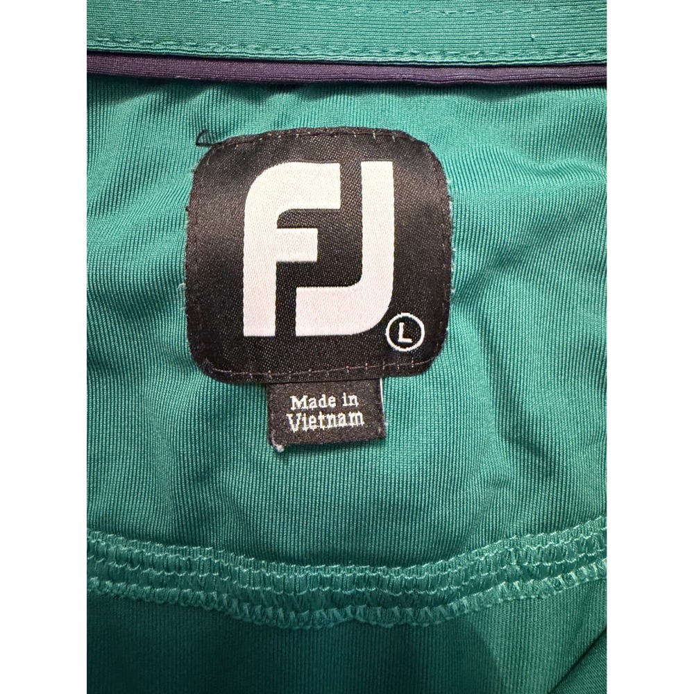 FootJoy Mens Performance Golf Polo Shirt Teal Green Short Sleeve FJ Logo L - Picture 4 of 7
